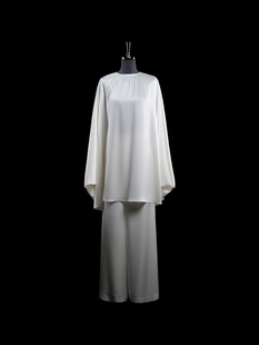 白色双面醋酸缎上衣BV24XS0283L白色双面醋酸缎裤子22125SSK-1
