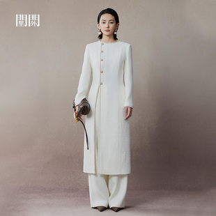 外套兩件套重工氣場(chǎng)高級(jí)感女裝 白色小香風(fēng)長(zhǎng)款 門(mén)里門(mén)外25年新款