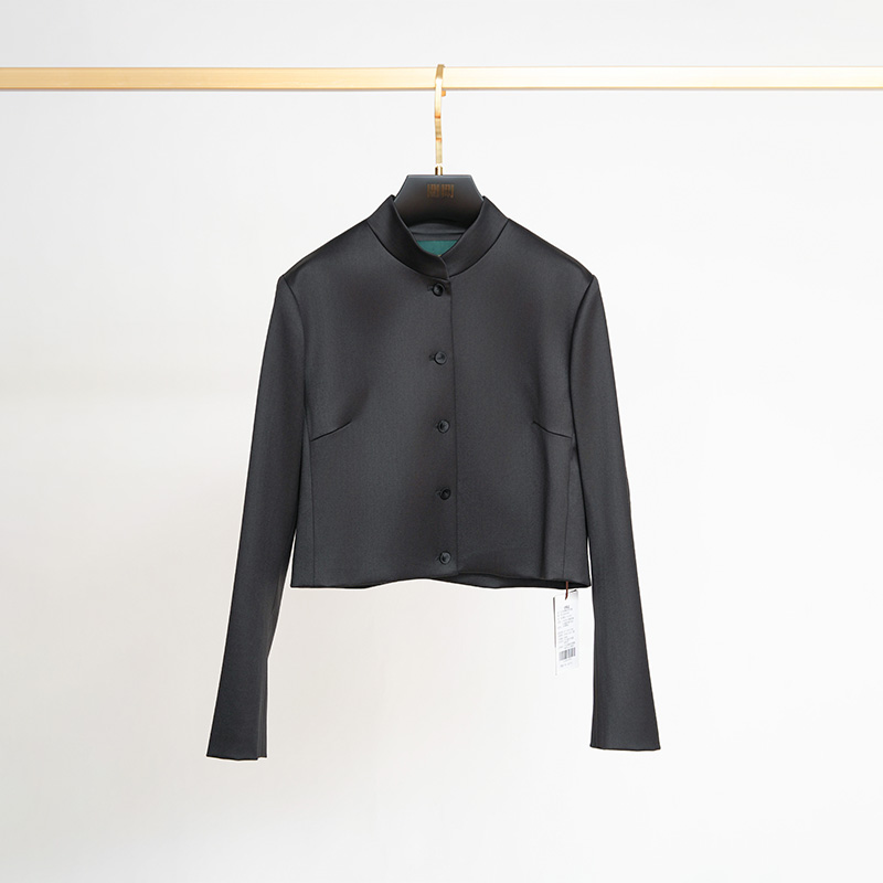 门里门外黑色羊毛醋酸混纺外套BV25QW0836B半裙BV25QB0837B