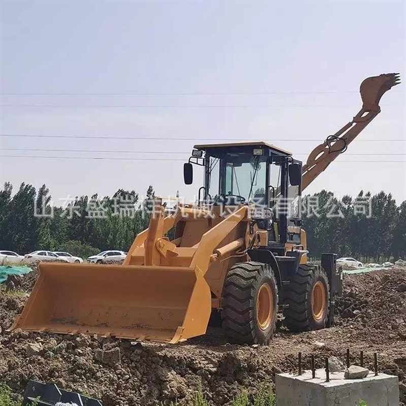 42-45小型两头忙山地挖掘水泥破碎前铲后挖四驱小铲车承载力强