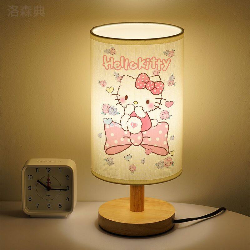公主女孩装饰摆件房间凯蒂猫床头灯猫书桌小夜灯卧室KT小台灯氛围