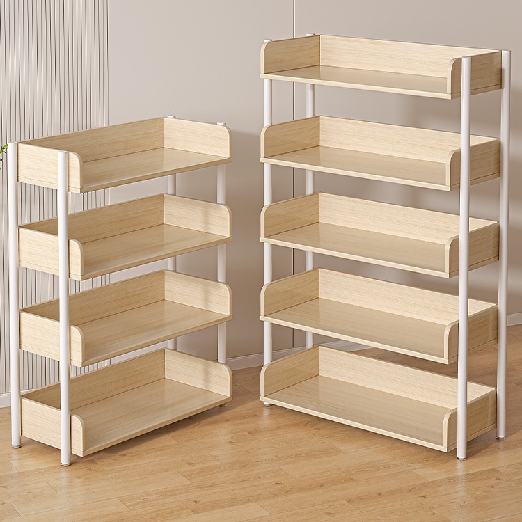 置物架落地多层收纳架子简易书架铁艺客厅储物架展示货架家用书柜