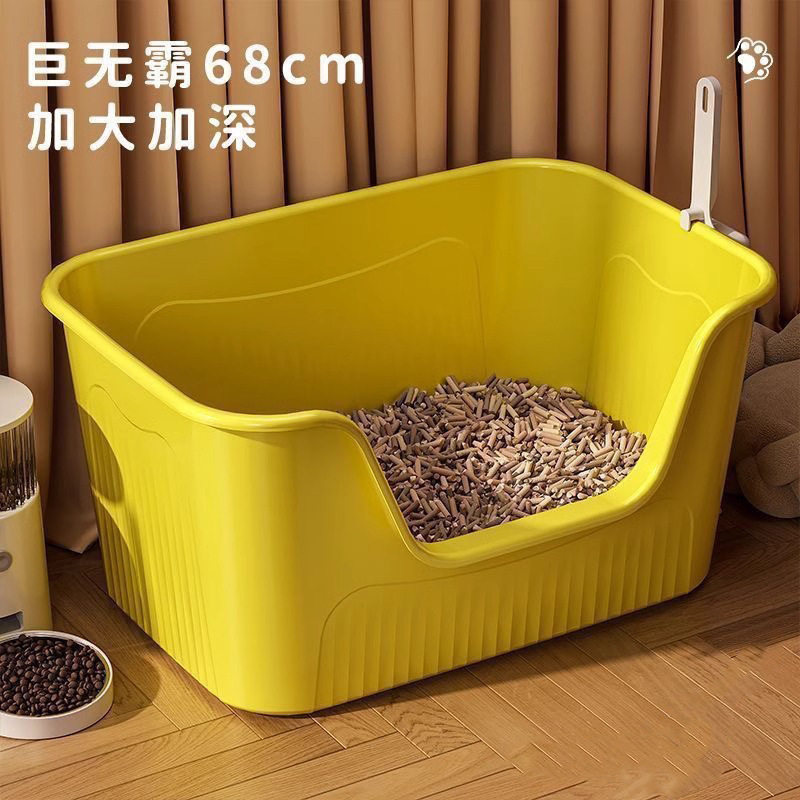 超高猫砂盆超大号防外溅巨型开放式厕所宠物专用屎盆加厚周转筐图片