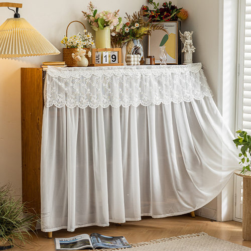 柜子遮挡帘白纱短帘免打孔滑轨拉帘橱柜杂物柜遮丑帘书柜防尘帘子