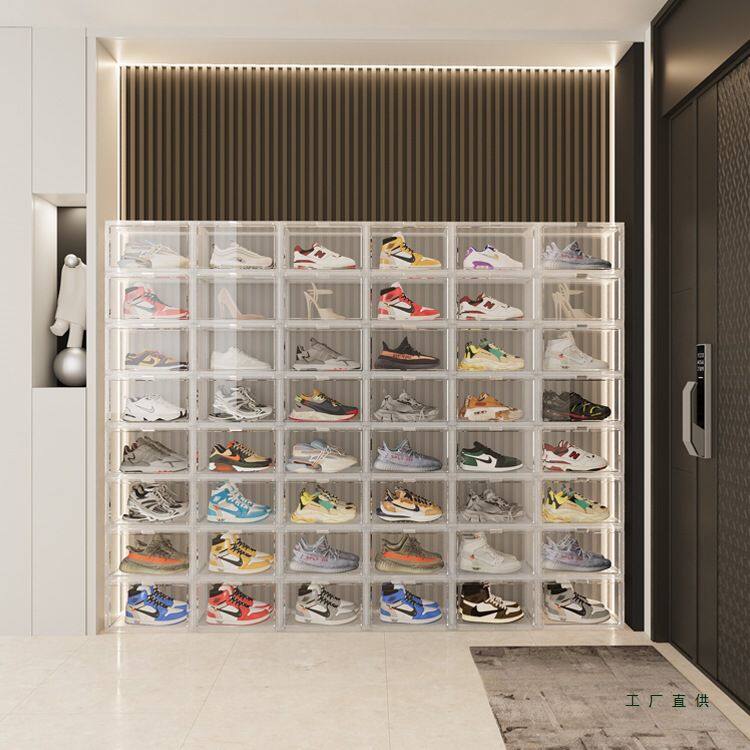 硬塑料透明鞋盒鞋子收纳盒门口鞋柜收纳省空间亚克力防尘鞋架