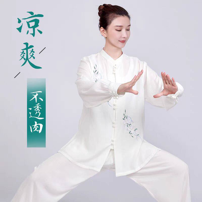 太极服女款新款棉麻太极拳练功服女夏季服装春秋八段锦包邮