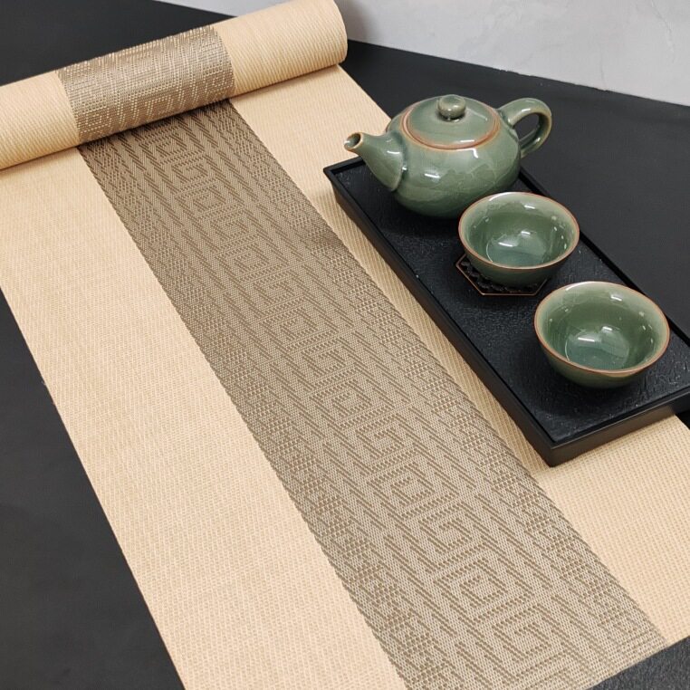 新中式桌旗桌垫茶几桌布禅意茶席防水茶垫餐桌茶台轻奢高端长条布