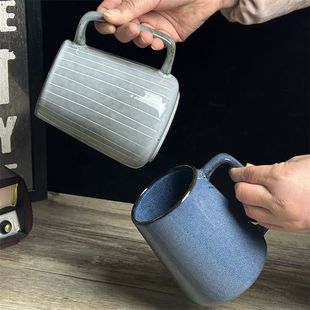 高级感陶瓷马克杯家用水杯男生喝水杯子轻奢设计感办公室咖啡