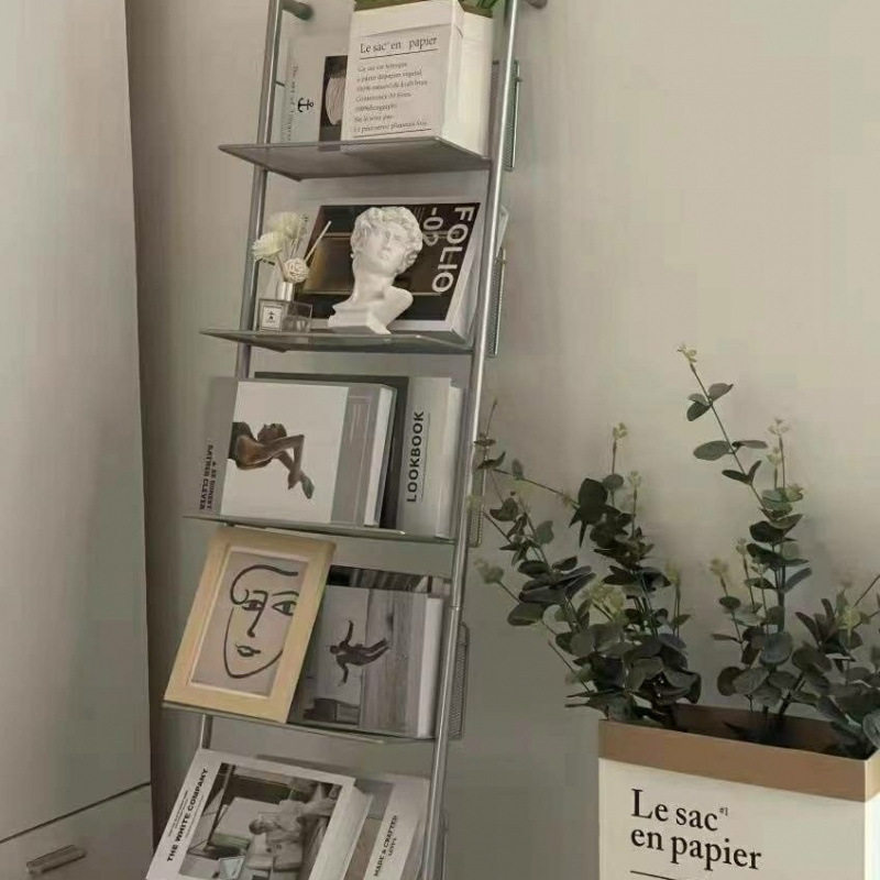 ins中古落地多层报刊置物架工作室拍摄陈列展示杂志收纳落地书架
