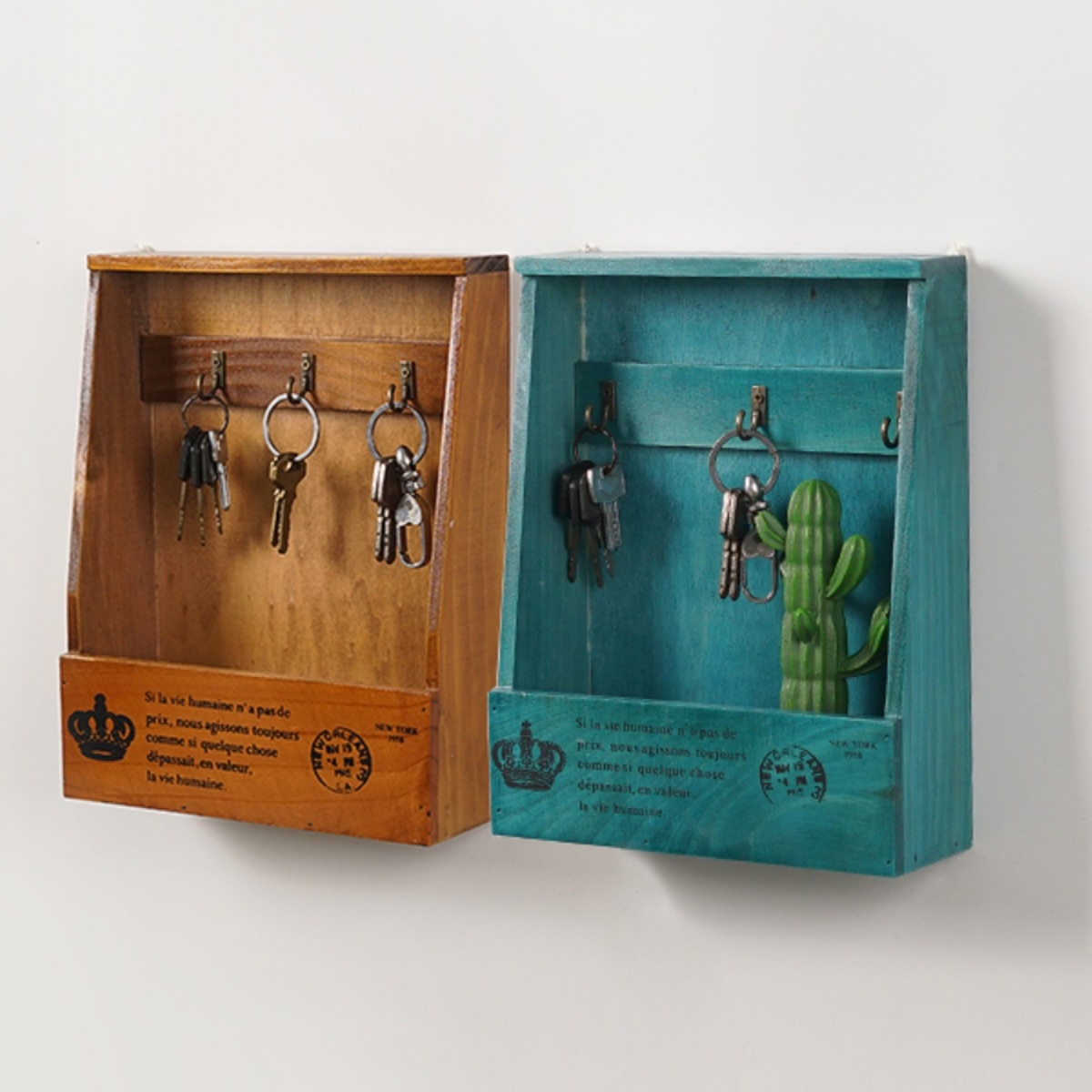 钥匙收纳盒壁挂门口客厅创意家用整理装饰玄关钥匙收纳摆件钥匙盒