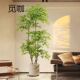 植物南天竹落地盆栽室内大型仿生绿植摆件客厅轻奢装 饰花假树绢花