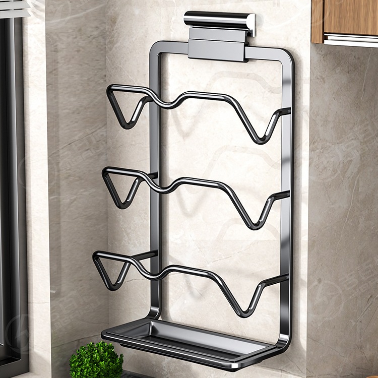 厨房置物架锅盖架壁挂式免打孔多功能家用收纳架菜板多层砧板架子