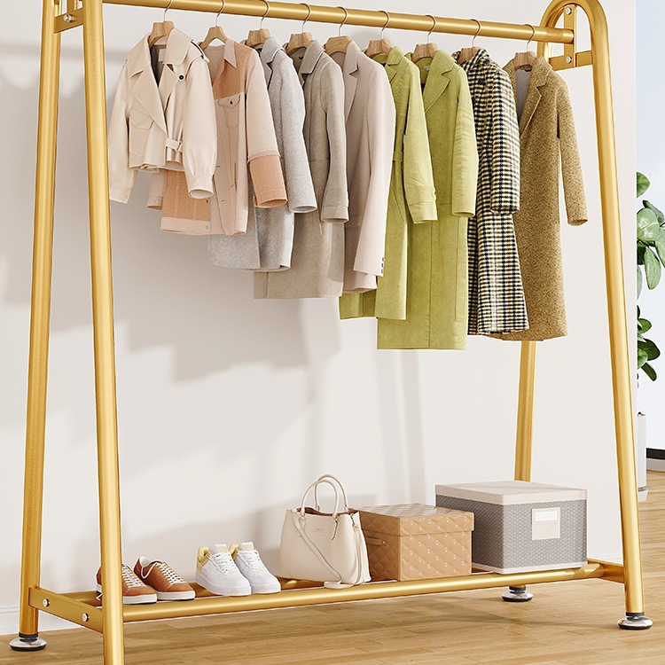 晾衣架落地折叠家用晒衣架阳台卧室挂衣架子简易室内单杆式衣帽架