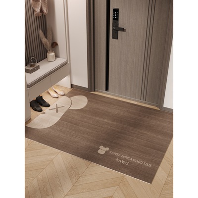 2026PU皮革入户地垫仿木纹现代家用室内门垫防水免洗可擦防滑马年