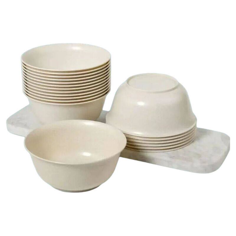 稻壳一次性碗筷餐具圆碗食品级加厚酒席加硬耐高温家用手工饭店a^