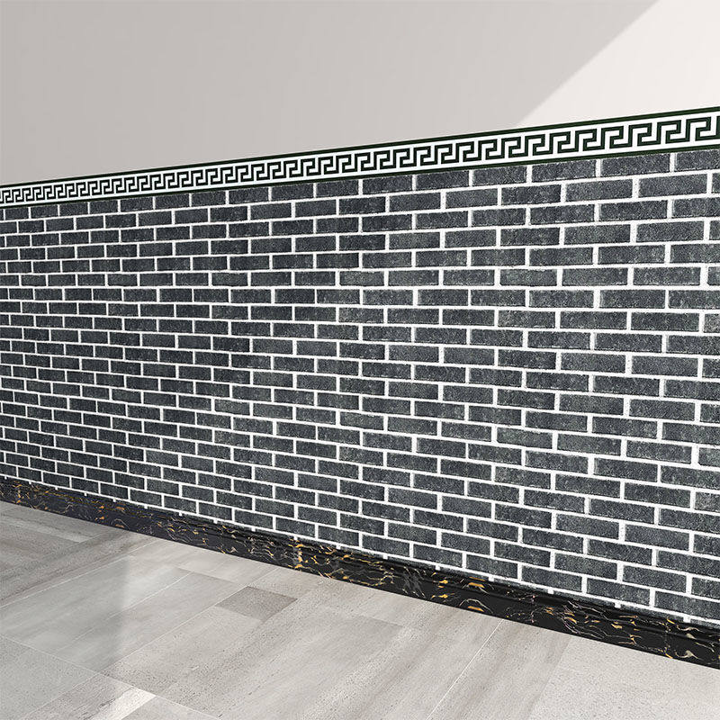 饭店3D立体墙纸自贴火锅店墙裙贴墙围防水壁纸仿古贴纸砖纹复古风