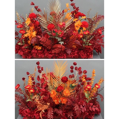 2026新款婚庆大款地排花绢花成品装饰尤加利花排T台路引马年