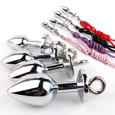 Metal Anal Plug Leash Bdsm Bondage Butt Plug Stimulator Stai