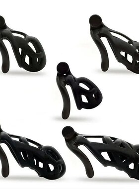 Lightweight Custom Curved Cobra Male Chastity Device kit, Pe