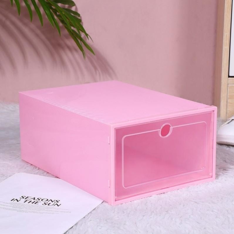 新款 加厚防潮鞋盒透明家用抽屉式简易宿舍鞋子收纳盒储物盒塑料