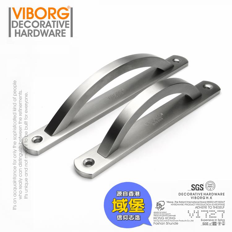 VIBORG 木门窗阳台304拉手把手可免打孔 移门明装橱柜门黏贴拉手