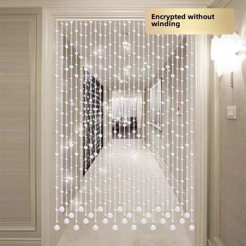 水晶珠帘隔断帘客厅免打孔入口通道玻璃装饰屏风浴室挂帘门帘