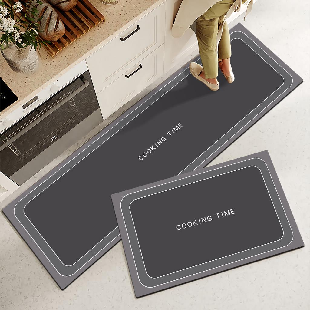 硅藻泥厨房地垫防滑防水耐脏免洗吸水门垫门口脚垫家用长条简约