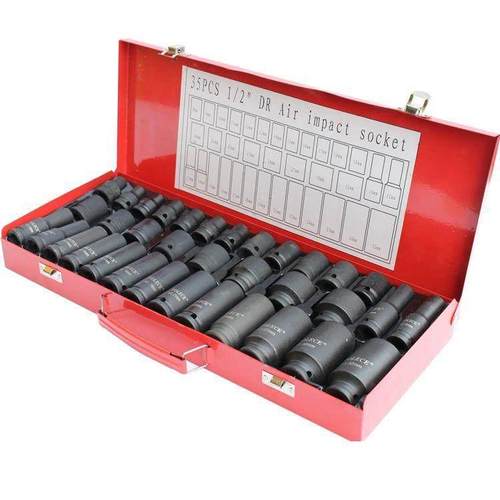 1/2气动加长套筒 风动重型小风炮 10-13件 35件加厚套装套筒扳手