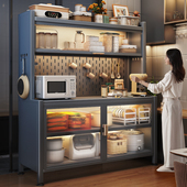 厨房置物架多功能落地多层餐边柜微波炉架子储物柜收纳柜碗柜橱柜
