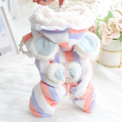 狗狗衣服秋冬装四脚法兰绒棉衣厚可爱公主泰迪比熊小型犬宠物2984