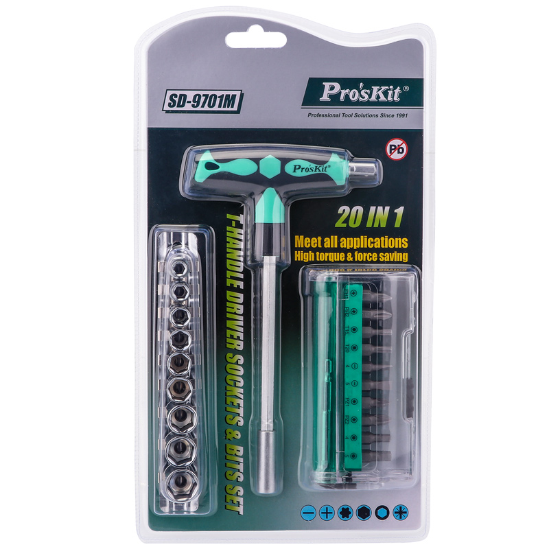 台湾宝工 SD-9701M 20合1双色防滑T型起子扳手组