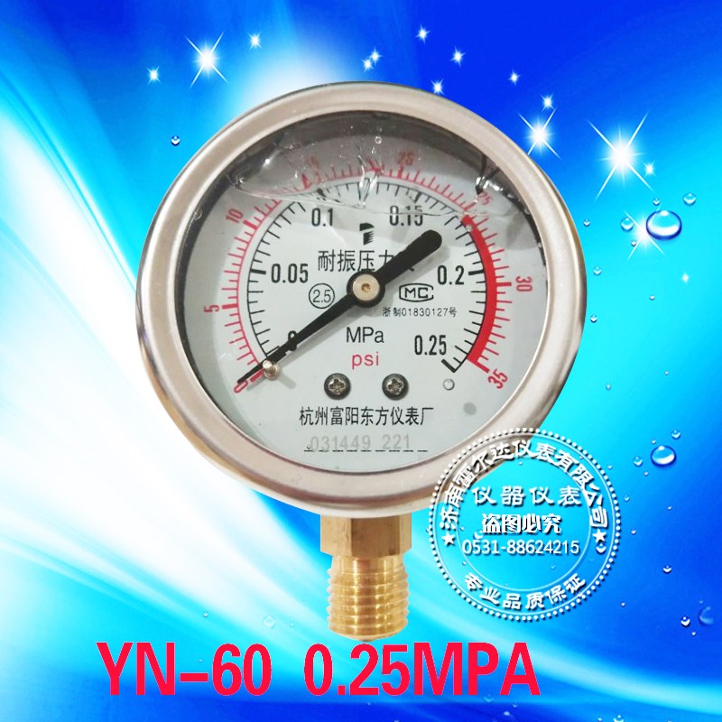 耐震压力表YN-60径向压力表 气压 水压 油压 液压 真空压力表