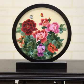 桌面摆件创意摆台苏州双面绣刺绣摆件复古台屏中国风活动商务礼品