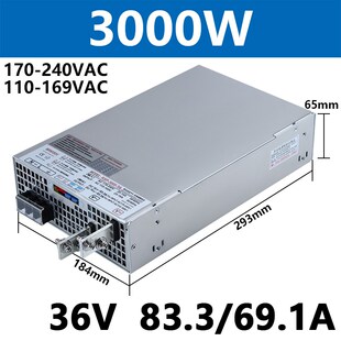 明纬RSP-500-24V主动式PFC型开关电源48V36V 750W1000W2400W3000W