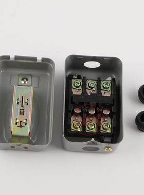 KH-305启动停止控制按钮盒开关 KH-201红绿色钮铁壳压扣开关