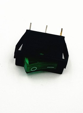 船型开关 KCD8-211N 15A250V 一常开带指示灯 三脚 绿色