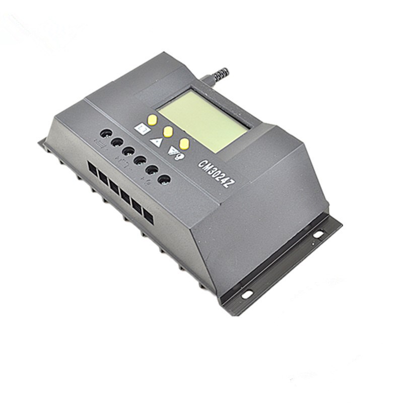 温度传感LCDg液晶显示太阳能控制器12V24V30A自动识别电池电压控