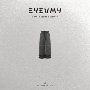 【漫步格纹裤】黑白井字格花边宽松阔腿中低腰直筒裤WT53UYQ176