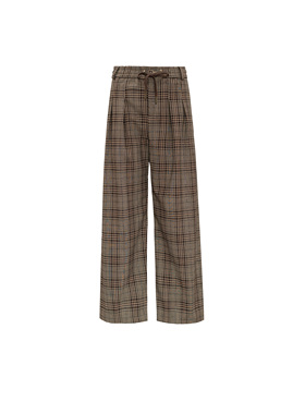 【老风复古经典格子裤】高腰慵懒垂感休闲长裤W23CU8011