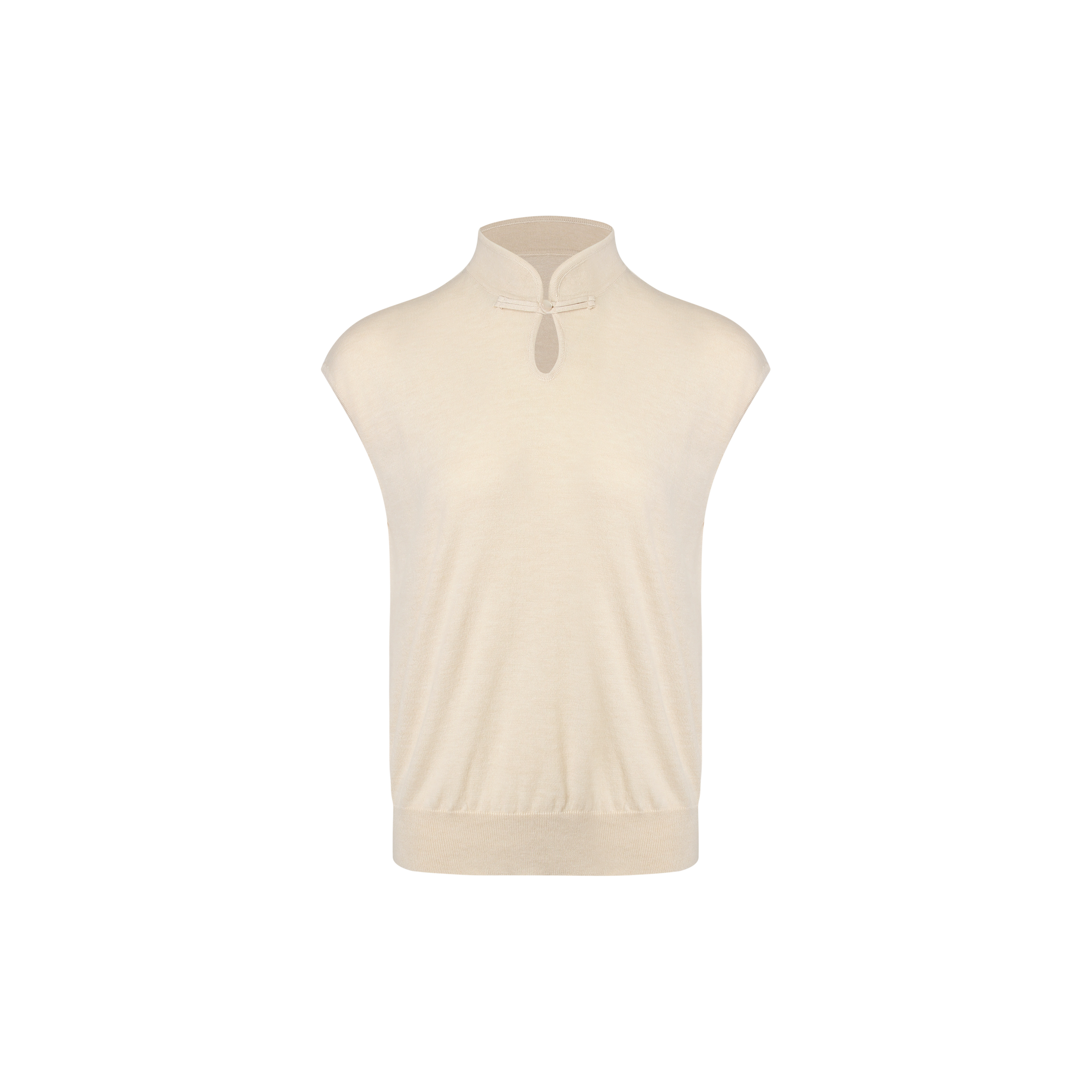 【新中式立领羊毛衫】130g旗袍领一字盘扣连肩袖针织衫