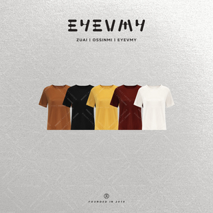 显瘦短袖 JIN口三醋酸修身 圆领V领T恤WT52AFU090 爽爽T