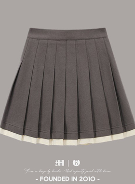 【质感针织百褶裙】220g透气珠地棉半身裙高腰a字W23AR283
