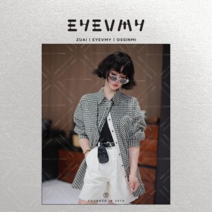 复古廓形衬衫 时尚 WT51CXY003 格子控