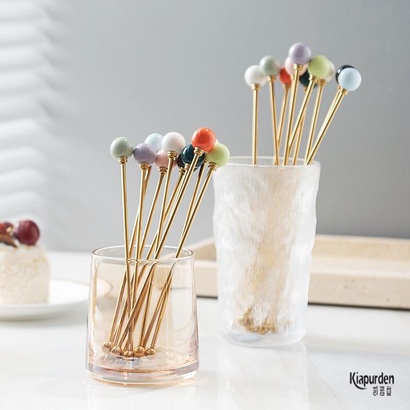 简约茶饮咖啡搅拌棒陶瓷多规格可选签子家用高颜值创意搅奶棒