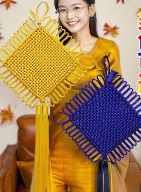 黄色中国结挂件客厅大号十字玄关新房春节绿色装饰大红蓝色中国结