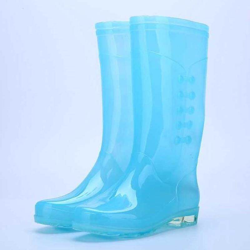 WEAR-RESISTANT MID-BARREL WARM ADULT TREND SIMPLE WOMENS WATER SHOES ANTI-SLIP LARGE SIZE COMFORTABLE FLAT STUDENT RAIN BOOTS OAK