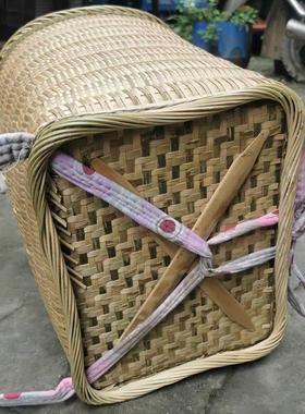编竹编方12197背筐纯筐手工纳篾背篼竹篮子竹编精背篼竹竹背篓竹