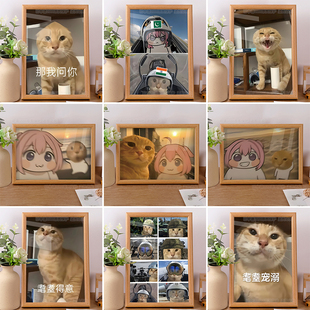 doro圆头耄耋猫猫合照哈基米可爱治愈meme哦润吉桌面装饰摆件礼物