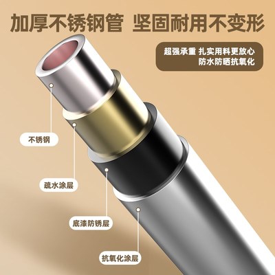 阳台晾衣架家用晾衣杆固定式墙上侧装免打孔伸缩杆一根晒衣凉神器