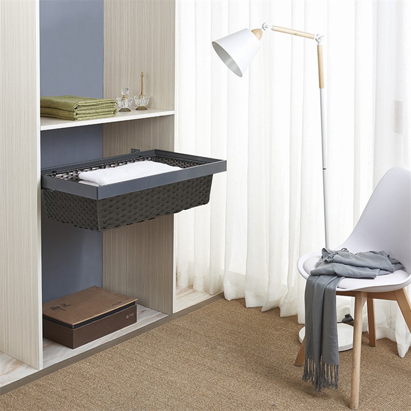 衣帽间拉篮衣柜收纳阻尼编织藤篮推拉缓冲鞋架衣物篮储物篮抽屉式